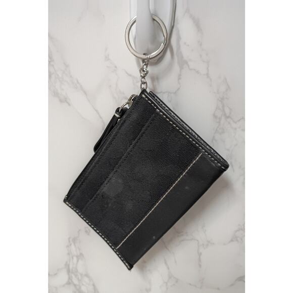 COACH Black Monogram Coin Purse/Keychain - NWOT - Picture 1 of 3